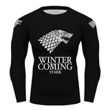 Game of Thrones Stark Ayrrn Lannister Greyjoy Bolton shirt long sleeve rashguar men Fitness Top