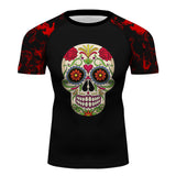 Suger Skull Rose Moisture Wicking Dry-Fit BJJ Rash Guard