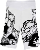 Boxing Muscle Dog BJJ Jiu Jitsu Shorts White