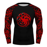 Game of Thrones House Targaryen Long Sleeve MMA BJJ Fitness Yoga Running Cycling Use Tee