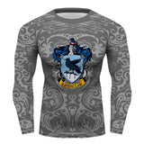 Ravenclaw Harry Potter Long sleeve Compression Training Rash Guard for MMA BJJ Wrestling