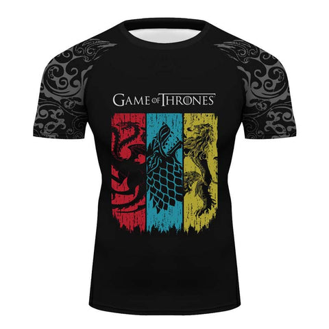 Game Tv Series Thrones short sleeves Compression Activewear T-Shirt