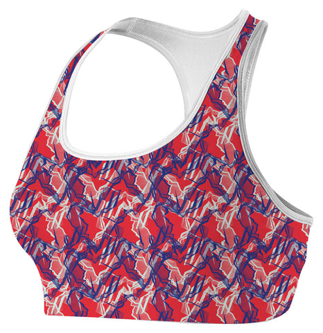 Pink Blue BJJ CLASSIC SPORTS BRA