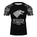 Game of Thrones Stark Short Sleeve Rash Guard Compression Shirt - BJJ, MMA