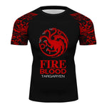 Game of Thrones House Targaryen Short Sleeve Compression Activewear T-Shirt