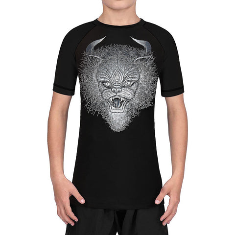 Three Eye Beast UV Youth Fighting Grappling Compression Shirt Rash Guard