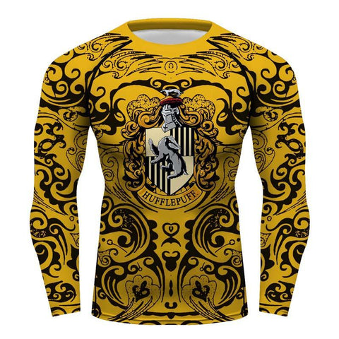 Hufflepuff Harry Potter Long Sleeve Jiu Jitsu Tee Top