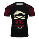 Game of Thrones House Tully Full Printing short Sleeve T-shirt Gym Sport Compression Shirt