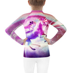 Unicorn Rainbow Galaxy Kids Youth Sun Protection Tight Shirt Long Sleeve Rash Guard