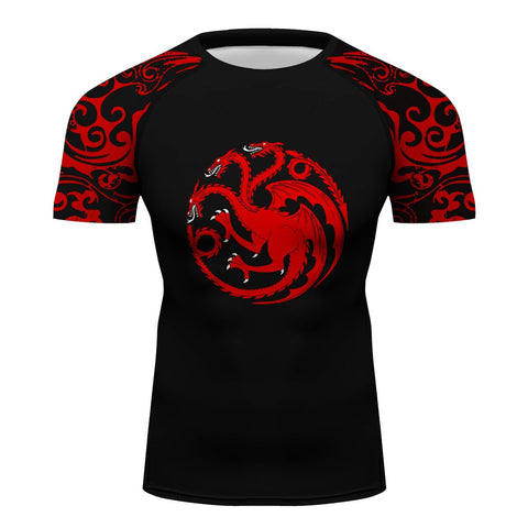 Game of Thrones House Targaryen Short Sleeve Full Printing T-shirt Tight