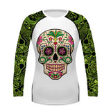 Sugar Skull Women's Long Sleeve UV Protection Activewear Sports Shirts Rash Guard