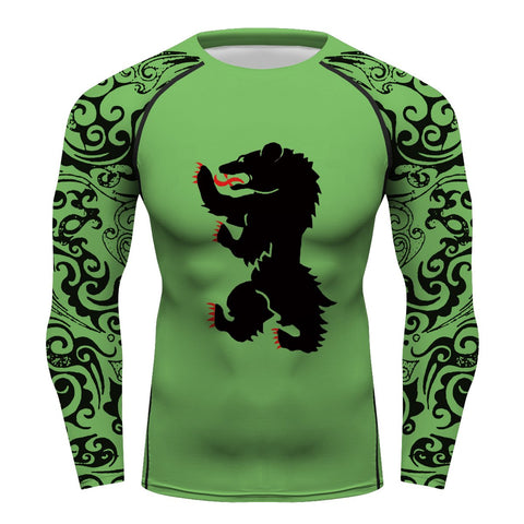 Game of Thrones House Mormont Compression Training Rash Guard for MMA BJJ Wrestling