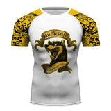 Hufflepuff Harry Potter Short Sleeve Compression Sports Fitness Shirt
