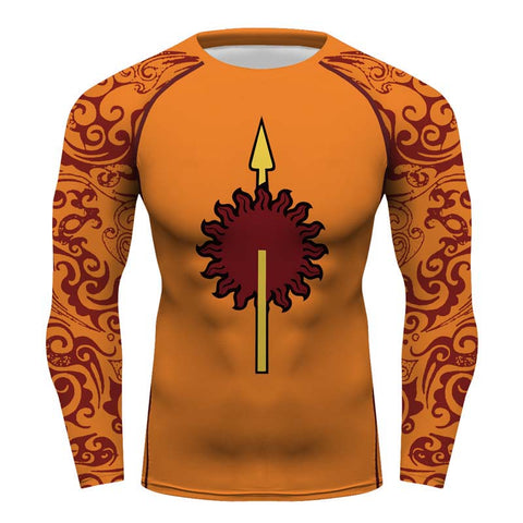 Game of Thrones House Martell Full Printing long Sleeve T-shirt Gym Sport