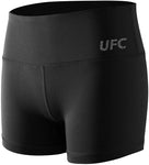 Women's Solid Black Compression Shorts Fight Shorts
