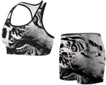 Women's White Tiger Compression Shorts Fight Shorts
