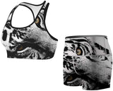 Women's White Tiger Compression Shorts Fight Shorts