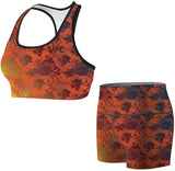 Women's Orange Maple Compression Shorts Fight Shorts
