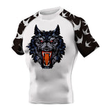 Wolf Roar Black White BJJ Rash Guard
