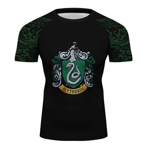 Slytherin Harry Potter Compression Training Rash Guard for MMA BJJ Wrestling