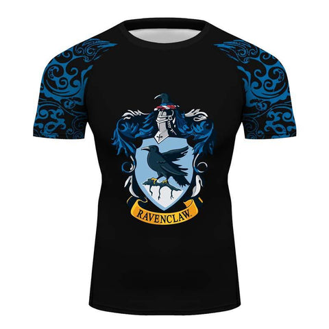 Ravenclaw Harry Potter short sleeve Compression Sports Fitness Shirt