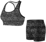 Women's Black leopard Grain Compression Shorts Fight Shorts