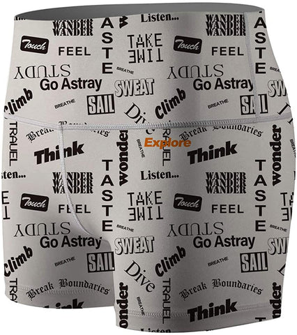 Women's Explore Letter Compression Shorts Fight Shorts