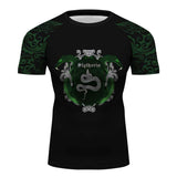 Slytherin Harry Potter Full Printing short Sleeve T-shirt Gym Sport Compression Shirt