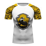 Hufflepuff Harry Potter Short Sleeve MMA BJJ Fitness Yoga Running Cycling Use Tee