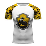 Hufflepuff Harry Potter Short Sleeve MMA BJJ Fitness Yoga Running Cycling Use Tee