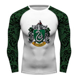 Slytherin Harry Potter Full Printing long Sleeve T-shirt Gym Sport Compression Shirt