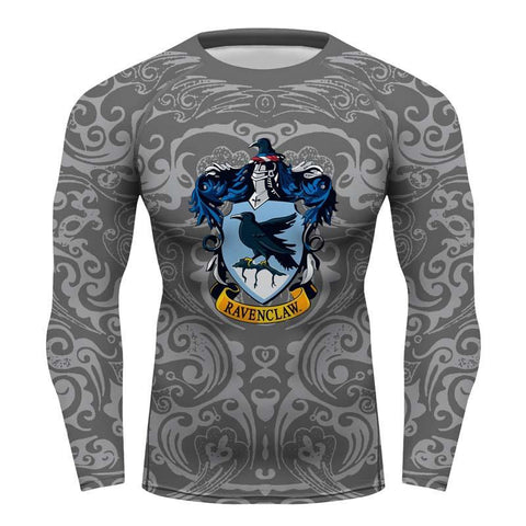 Ravenclaw Harry Potter Long sleeve Compression Training Rash Guard for MMA BJJ Wrestling