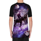 Space Cat Riding Dinosaur Youth Bjj UV/Sun Protection Long Sleeve Rash Guard T-Shirt