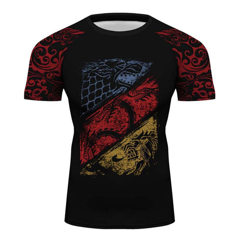 Game Tv Series Thrones short sleeves Compression Shirt - BJJ, MMA, Muay Thai
