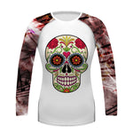 Sugar Skull Women's Long Sleeve UV Protection Activewear Sports Shirts Rash Guard