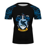 Ravenclaw Harry Potter short sleeve Compression Training Rash Guard for MMA BJJ Wrestling