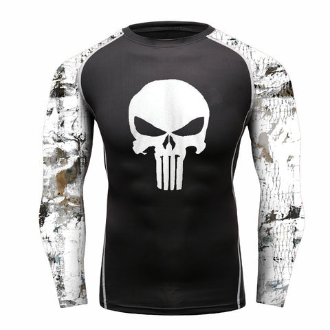 THE BONES SKULL BJJ RASH GUARD FOR MEN