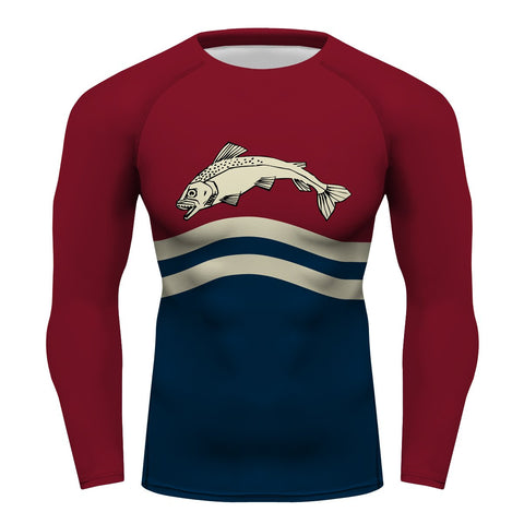 Game of Thrones House Tully Longsleeve Compression Shirt - BJJ, MMA, Muay Thai
