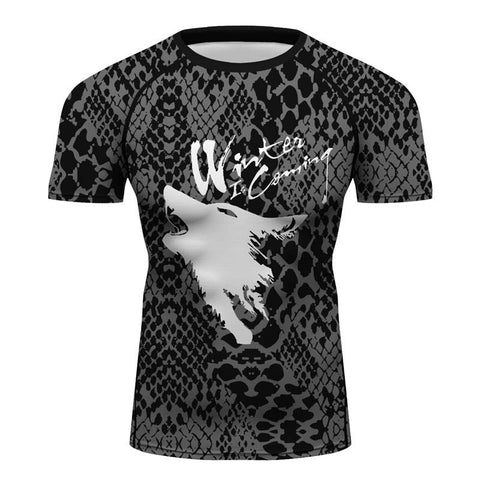 Game of Thrones House Stark Winter Is Coming snakeskin T-shirt Gym Sport