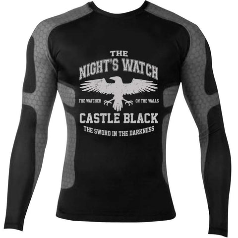 Game of Thrones Night Watch Longsleeve Jiu Jitsu Fighting Grappling Compression Shirt