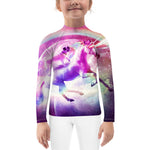 Unicorn Rainbow Galaxy Kids Youth Sun Protection Tight Shirt Long Sleeve Rash Guard