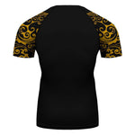 Hufflepuff Harry Potter Short Sleeve Compression Shirt - BJJ, MMA, Muay Thai