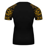 Hufflepuff Harry Potter Short Sleeve Compression Shirt - BJJ, MMA, Muay Thai