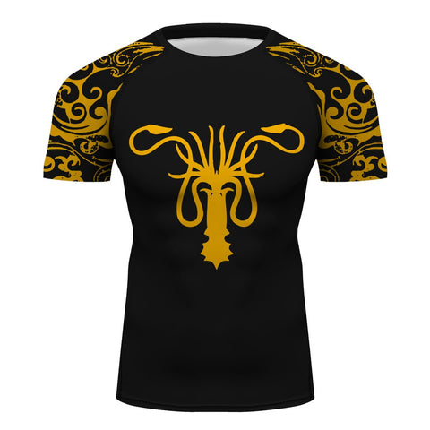 Game of Thrones House Greyjoy short Sleeve Dry-Fit Trainning Shirt