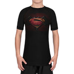 Super Hero Series Youth Boys Kids Girls UV/Sun Protection Short Sleeve BJJ Rash Guard