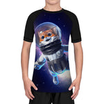 Astronauts Cat Kids Youth Performance Jiu Jitsu BJJ MAA Rash Guard Quick Dry Compression Shirts