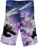 Funny Outer Space Cat Llama MMA BJJ Shorts