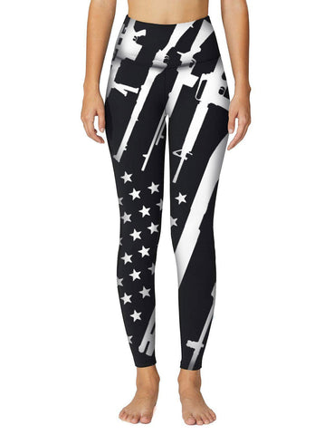 Gun Full Print BJJ SPATS For Women Yoga Pants Leggings