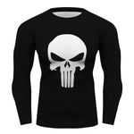 Black  Bones Skull Compression Activewear T-Shirt Gym Top