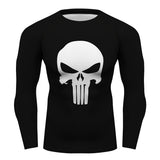 Black  Bones Skull Compression Activewear T-Shirt Gym Top